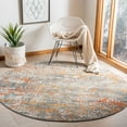 thumbnail image 1 of SAFAVIEH Madison Kebo Abstract Area Rug, Grey/Orange, 4' x 4' Round - Modern Design, Grey & Orange, Ideal for Living Room, Bedroom, Dining Space, 1 of 11
