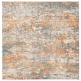 thumbnail image 1 of SAFAVIEH Madison Kebo Abstract Area Rug, Grey/Orange, 8' x 8' Square, 1 of 9