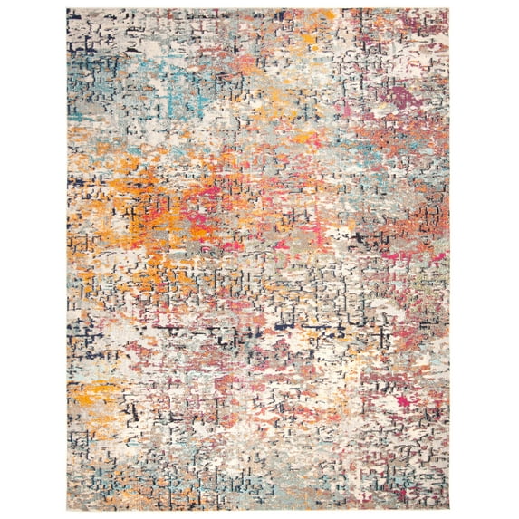 SAFAVIEH Madison Kebo Abstract Area Rug, Grey/Pink, 8' x 10'