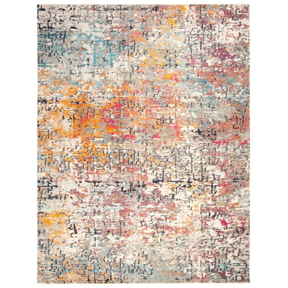 SAFAVIEH Madison Kebo Abstract Area Rug, Grey/Pink, 8' x 10'