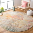 thumbnail image 1 of SAFAVIEH Madison Kebo Abstract Area Rug, Grey/Turquoise, 8' x 8' Round - Modern Design, Grey & Turquoise, Ideal for Living Room, Bedroom, Dining Space, 1 of 11