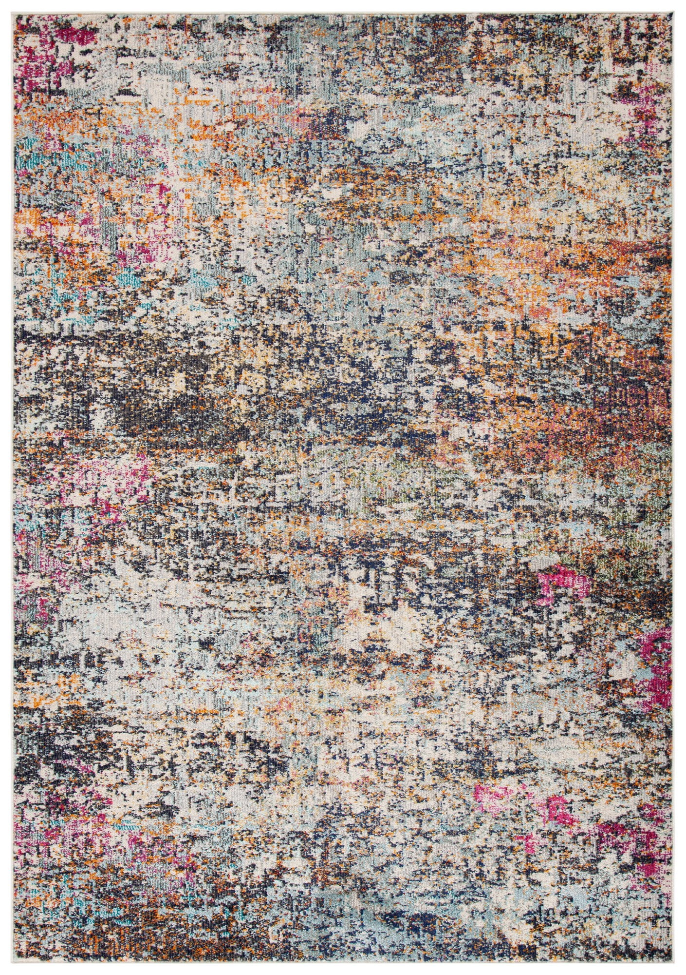 Madison Black & Gold 6' x 9' Rectangular Synthetic Area Rug