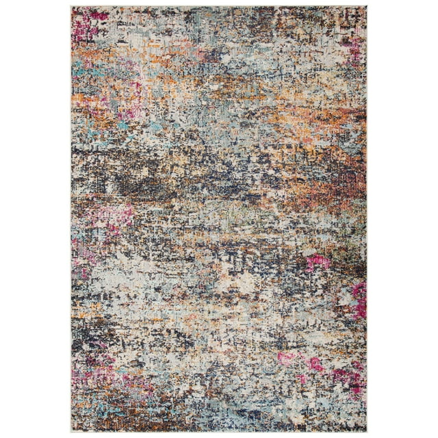 SAFAVIEH Madison Kebo Vintage Abstract Area Rug, Black/Gold, 6' x 9