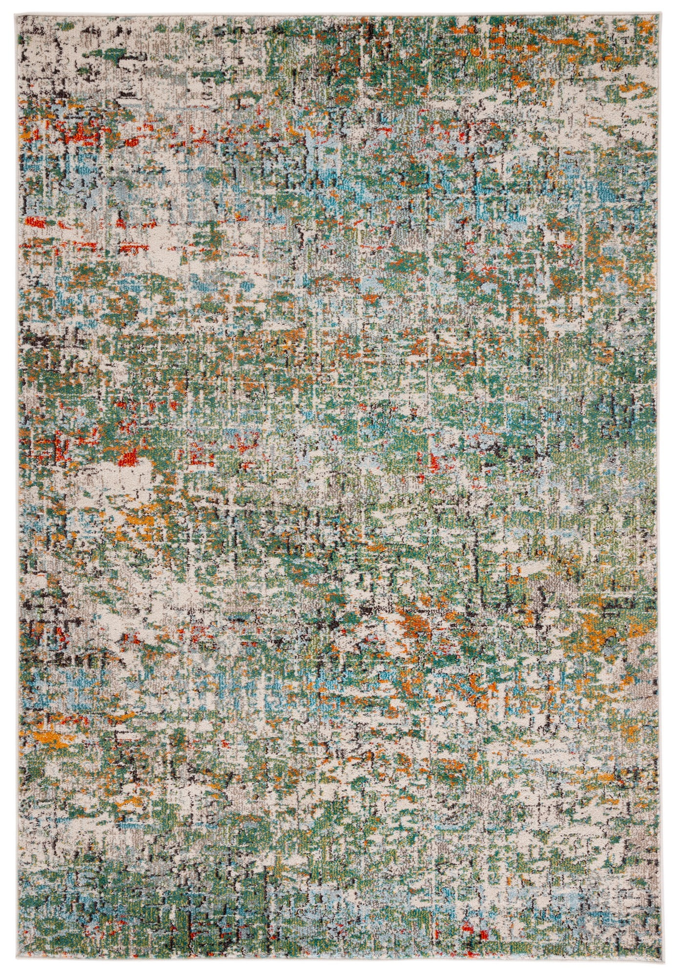 SAFAVIEH Madison Kebo Vintage Abstract Area Rug, Green/Turquoise, 6' x