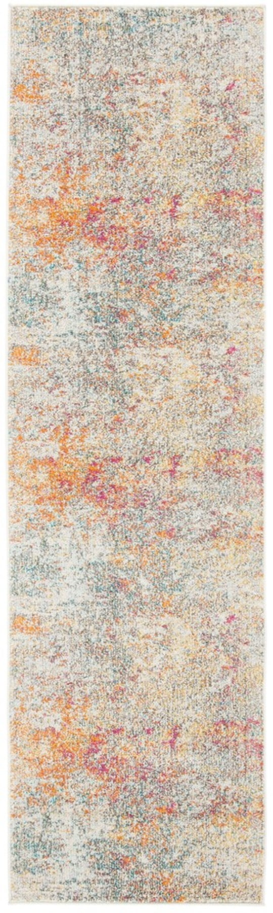 SAFAVIEH Madison Kebo Vintage Abstract Runner Rug, Grey/Turquoise, 2'2