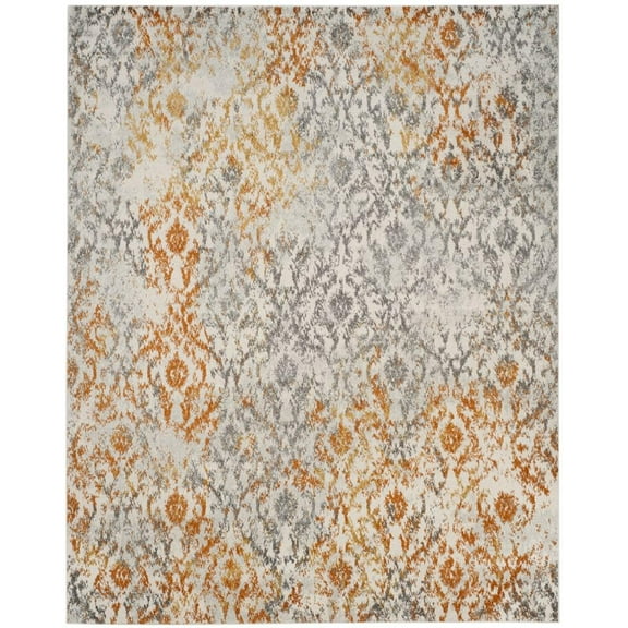 SAFAVIEH Madison Laila Damask Area Rug, Cream/Orange, 12' x 15'