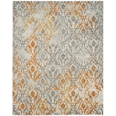 SAFAVIEH Madison Laila Damask Area Rug, Cream/Orange, 12' x 18'