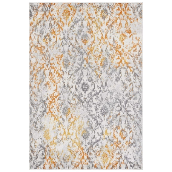 SAFAVIEH Madison Laila Geometric Area Rug, Cream/Orange, 4' x 6'
