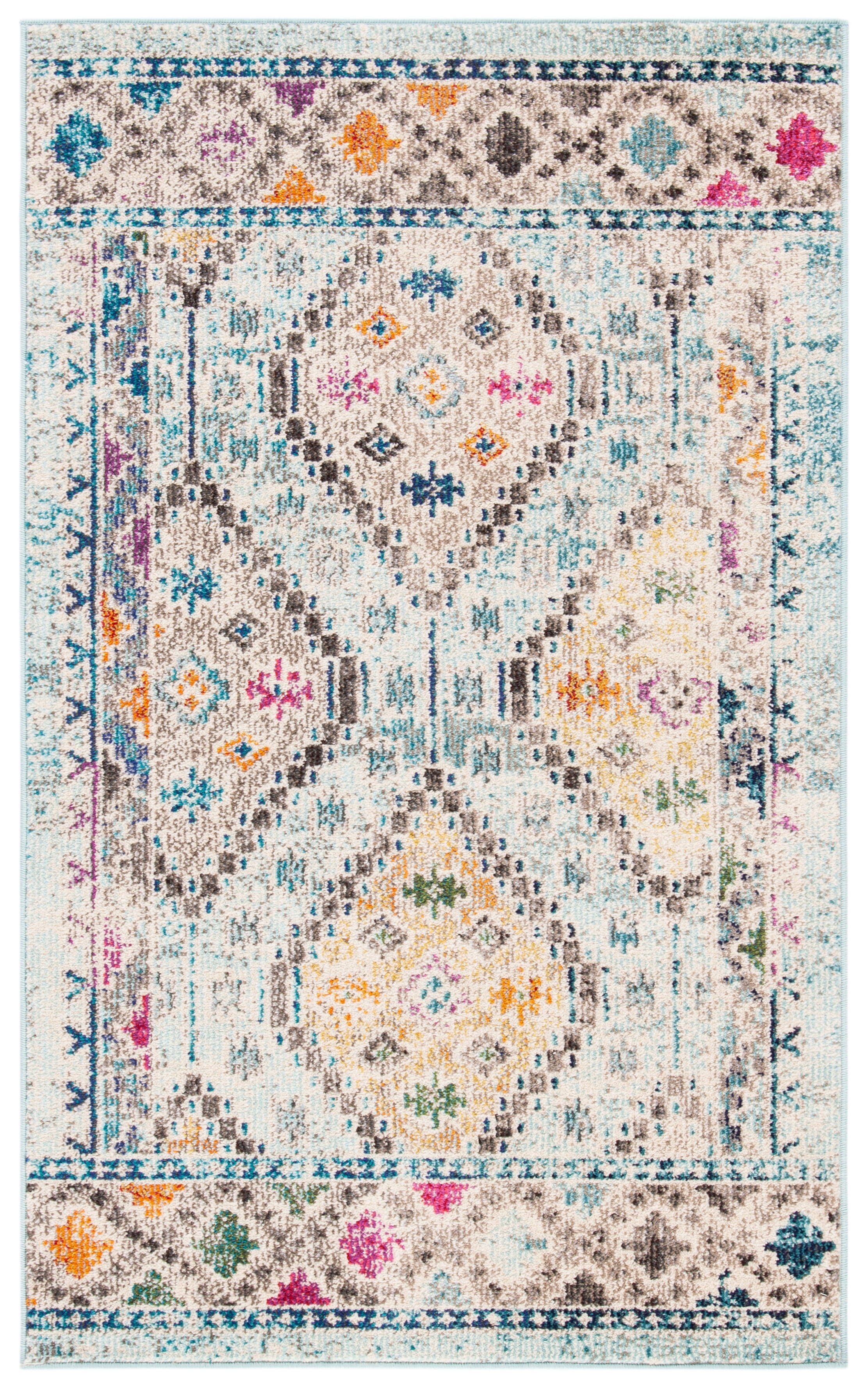 Metro-Mod Chic Blue Synthetic 4' x 6' Hand-Knotted Area Rug