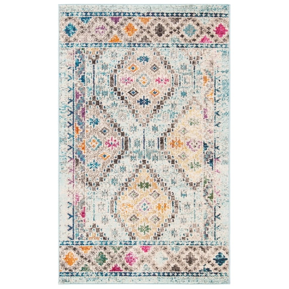 SAFAVIEH Madison Lanford Southwestern Area Rug, Blue/Yellow, 4' x 6'