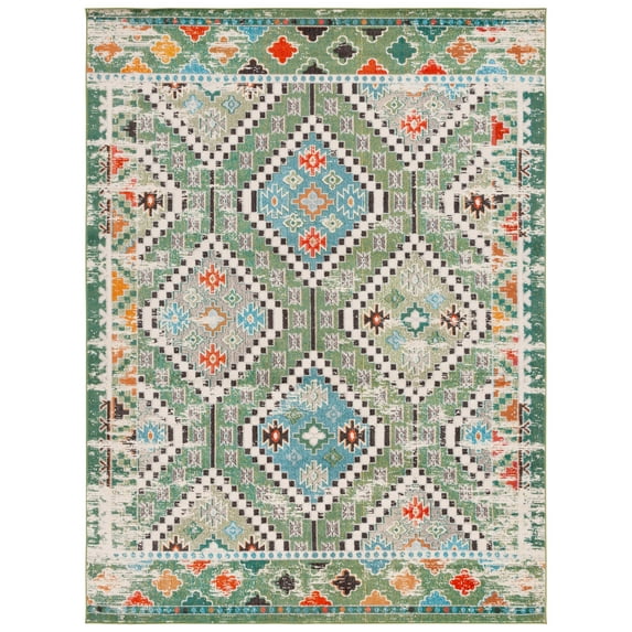 SAFAVIEH Madison Lanford Southwestern Area Rug, Green/Beige, 10' x 14'