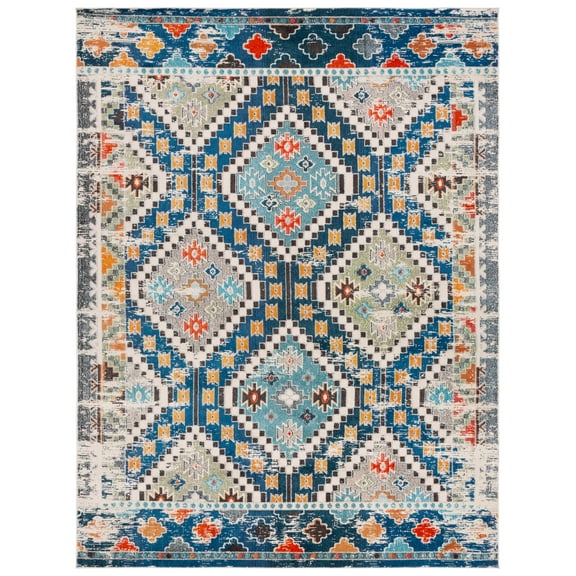 SAFAVIEH Madison Lanford Southwestern Area Rug, Navy/Beige, 9' x 12'