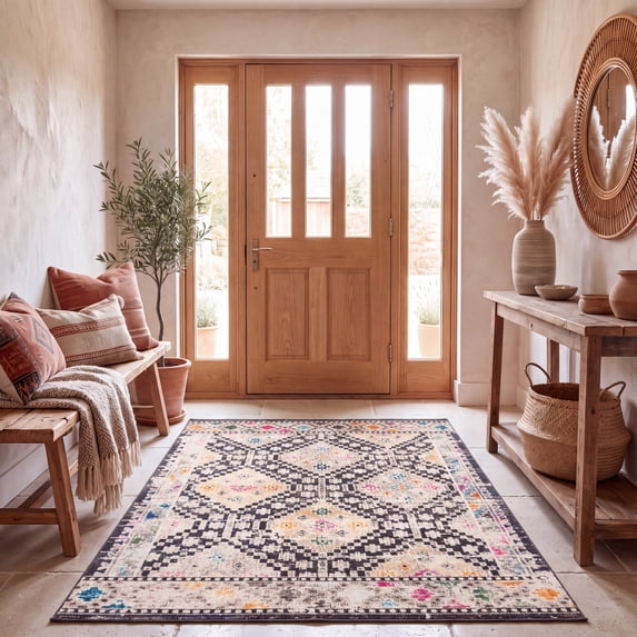 Safavieh Madison Lanford Southwestern Area Rug, Black/Yellow, 4' x 6'
