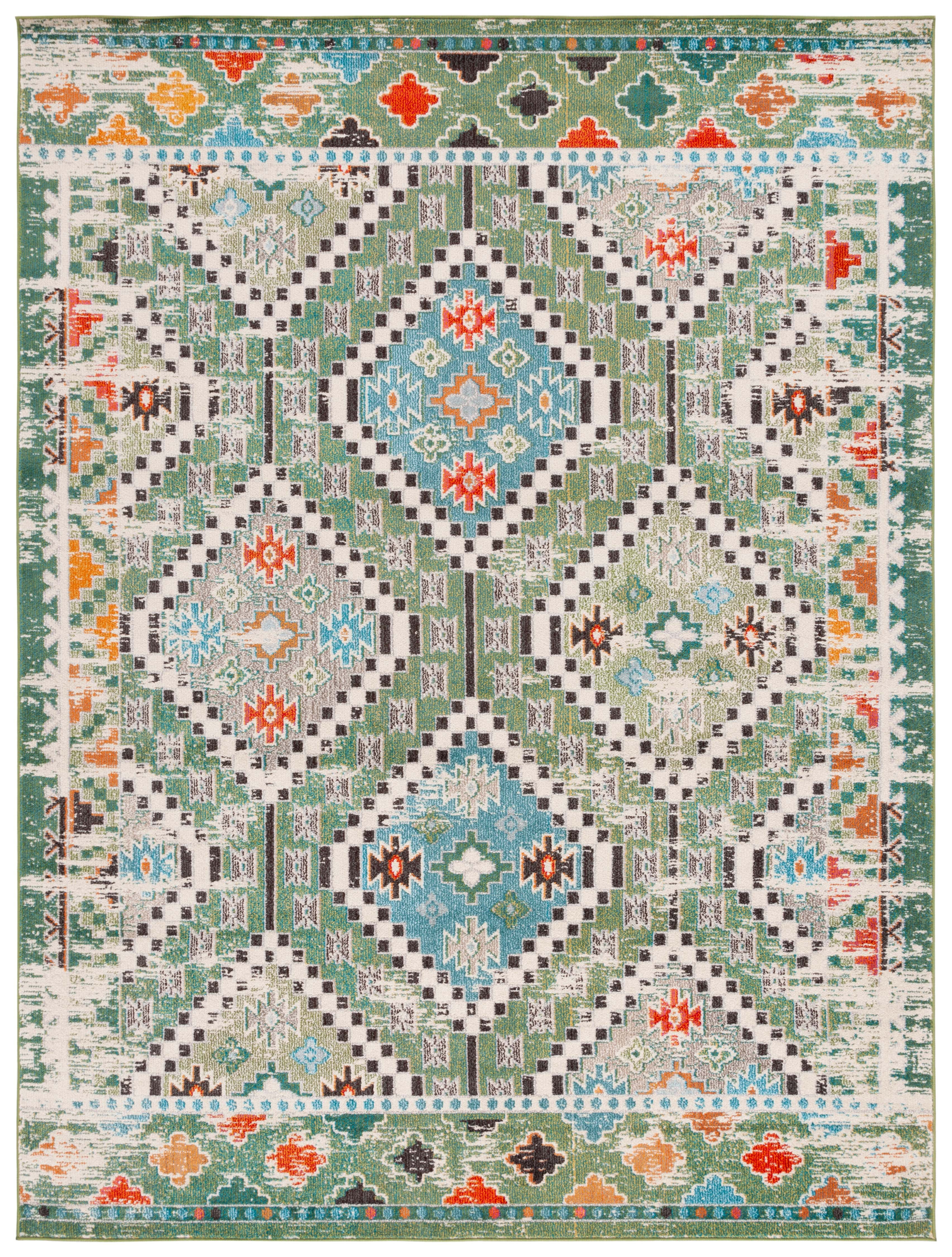 Blue Hand-knotted Synthetic 8' x 10' Rectangular Rug