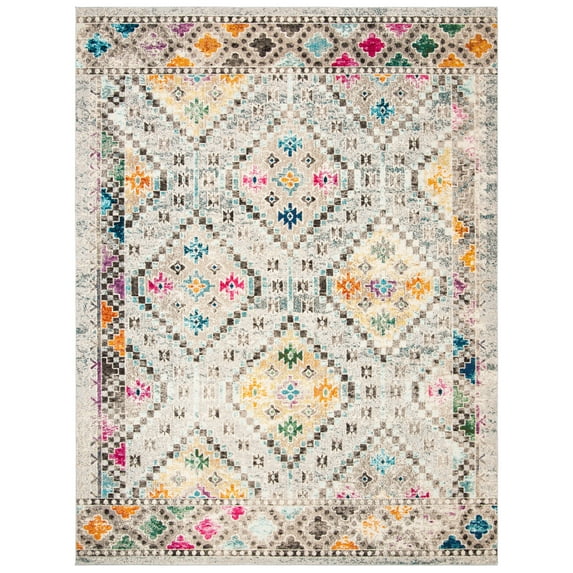 SAFAVIEH Madison Lanford Southwestern Area Rug, Grey/Yellow, 10' x 14'