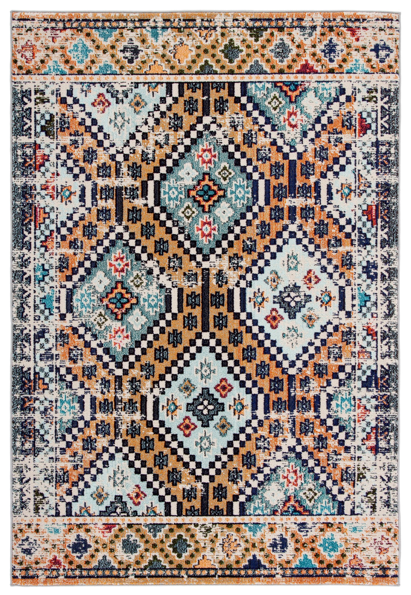 Madison Chic Metro Orange & Beige Hand-Knotted Area Rug - 5'x7'