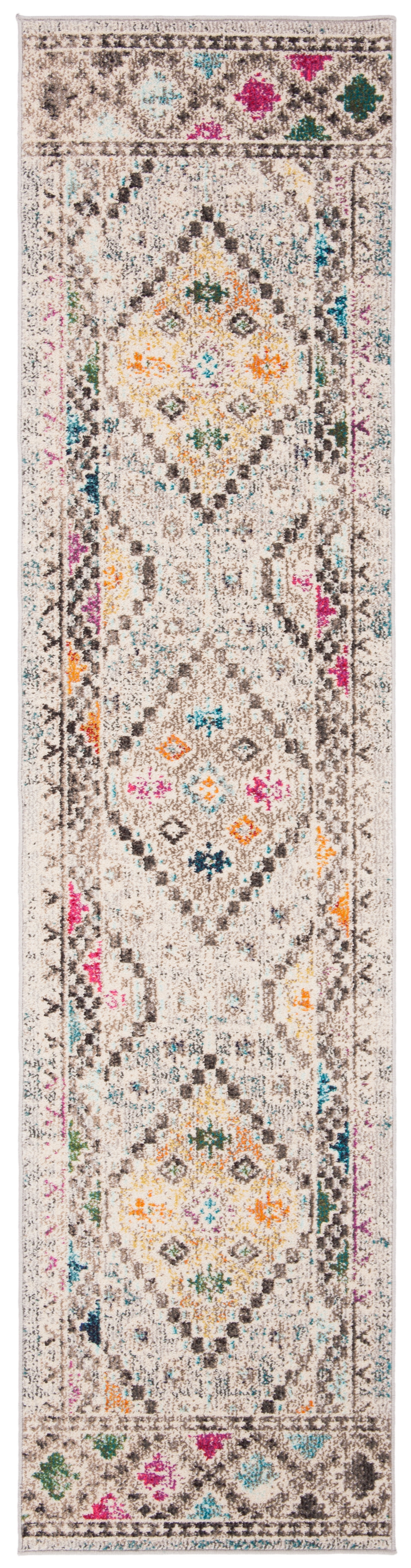 Elegant Grey and Yellow Hand-Knotted Runner Rug, 2'2" x 6'