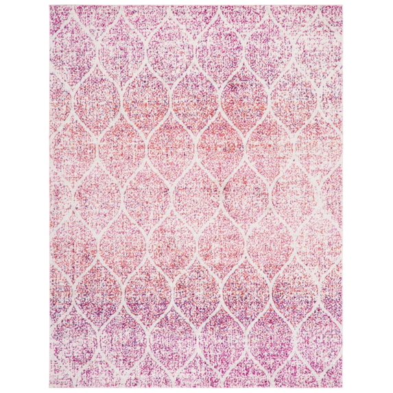 SAFAVIEH Madison Leighton Geometric Area Rug, Cream/Fuchsia, 10' x 14'