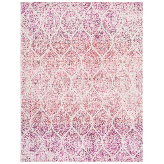 SAFAVIEH Madison Leighton Geometric Area Rug, Cream/Fuchsia, 10' x 14'