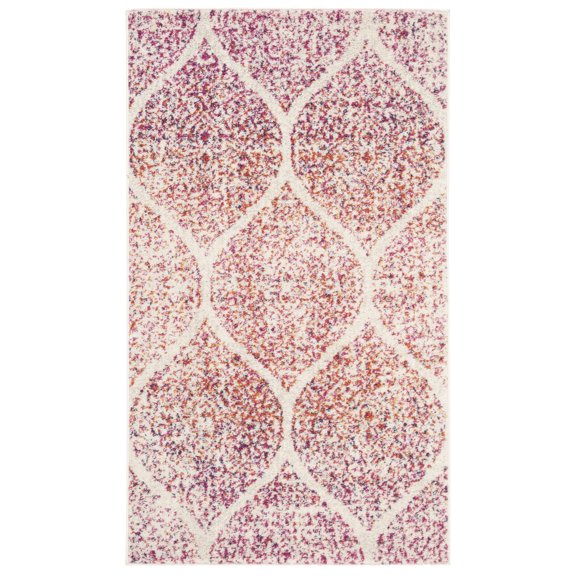 SAFAVIEH Madison Leighton Geometric Area Rug, Cream/Fuchsia, 3' x 5'