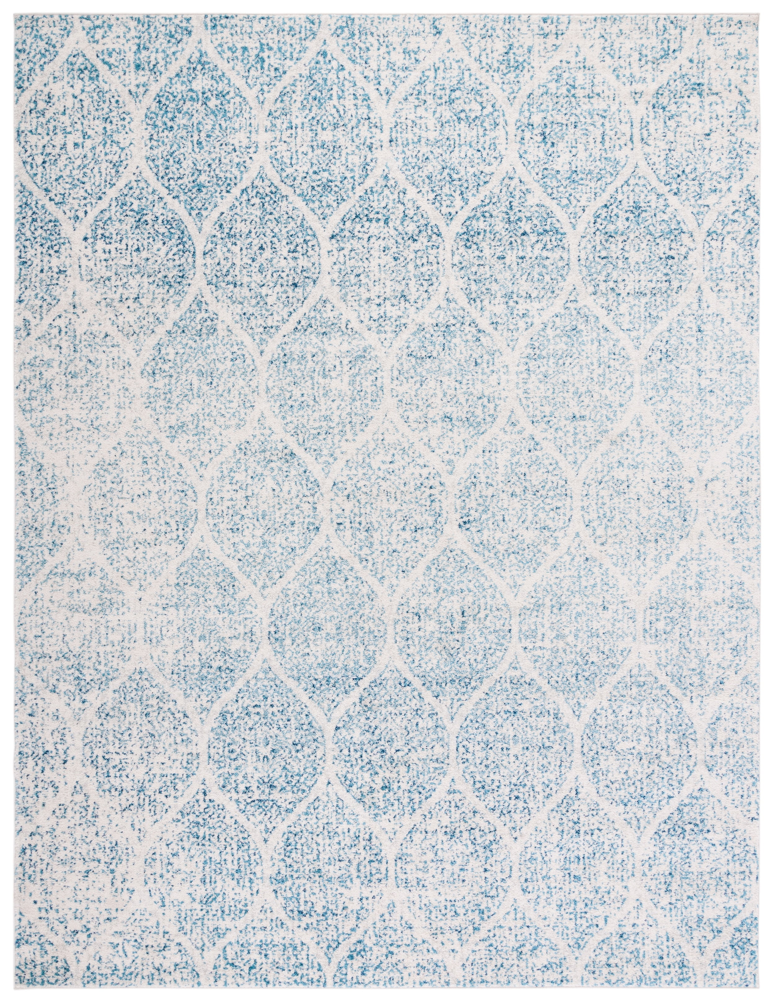 SAFAVIEH Madison Leighton Geometric Area Rug, Cream/Turquoise, 10' x 14'