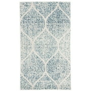 SAFAVIEH Madison Leighton Geometric Area Rug, Cream/Turquoise, 2'3" x 4'