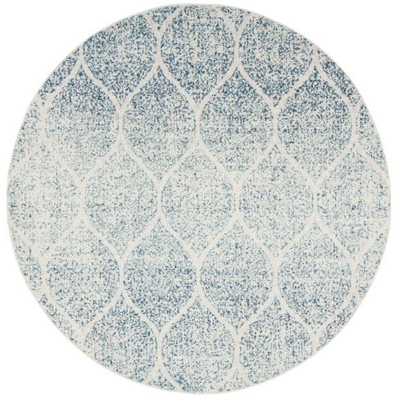 SAFAVIEH Madison Leighton Geometric Area Rug, Cream/Turquoise, 4' x 4' Round