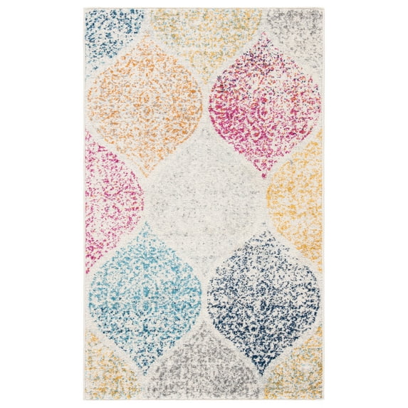 SAFAVIEH Madison Leighton Geometric Area Rug, Cream/Yellow, 3' x 5'