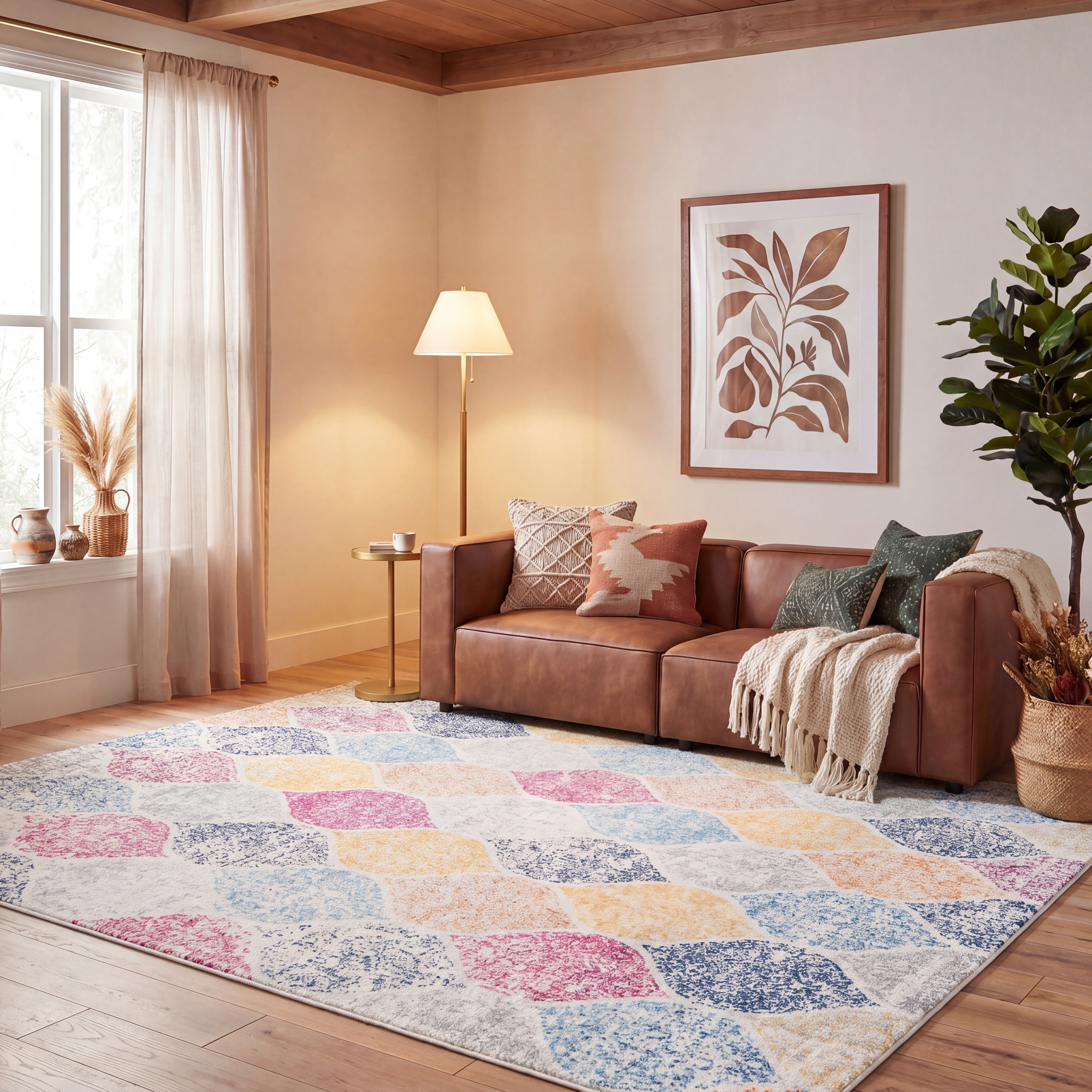 Safavieh Madison Leighton Geometric Area Rug, Creme/Yellow, 8' x 10'