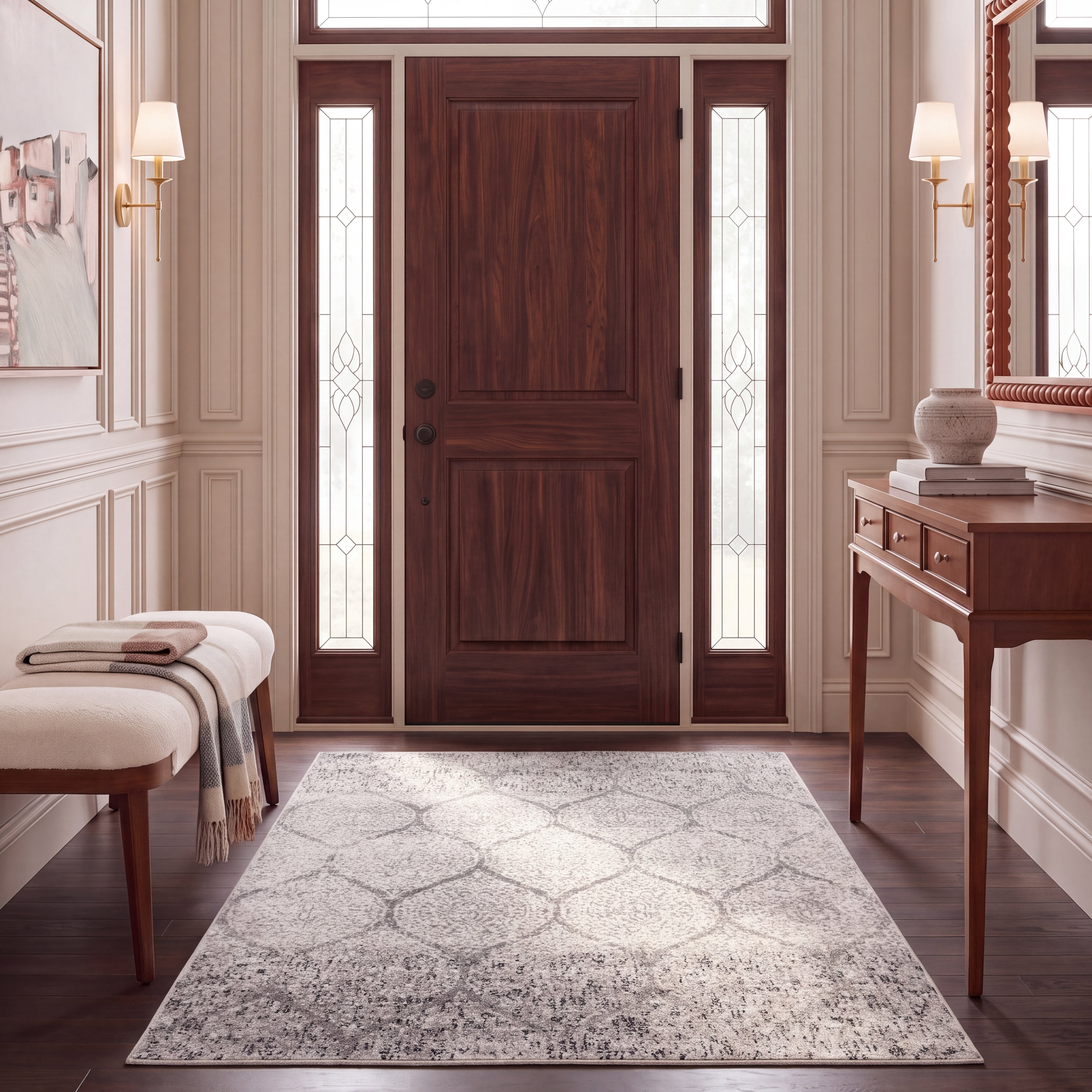 Safavieh Madison Leighton Geometric Area Rug, Gray/Ivory, 3' x 5'