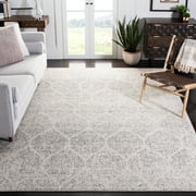 SAFAVIEH Madison Leighton Geometric Area Rug, Ivory/Silver, 12' x 15'