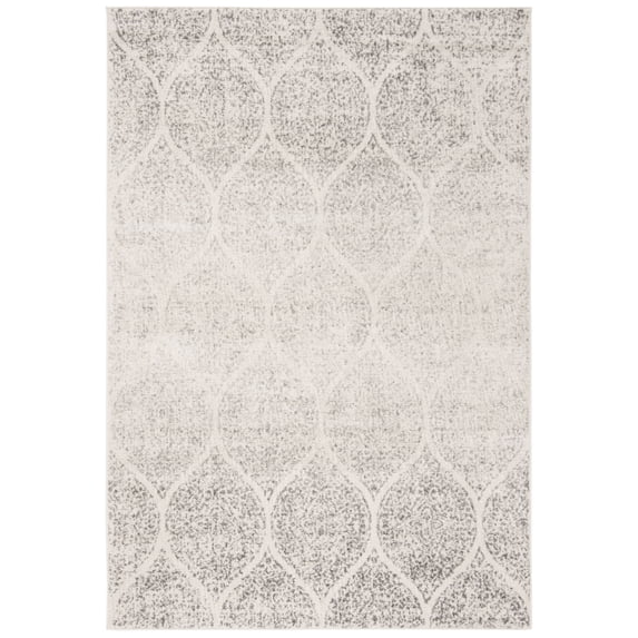 SAFAVIEH Madison Leighton Geometric Area Rug, Ivory/Silver, 3' x 5'