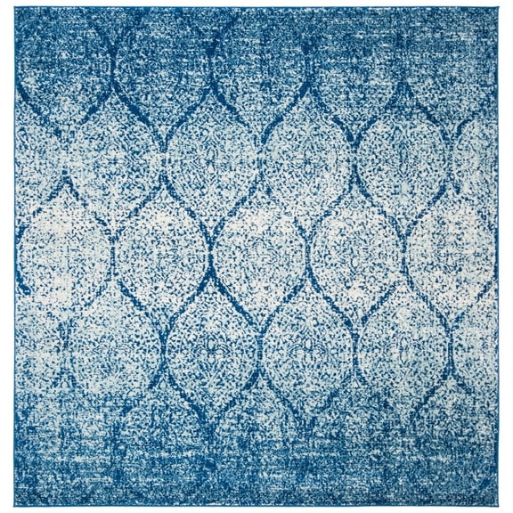 SAFAVIEH Madison Leighton Geometric Area Rug, Navy/Blue, 4' x 4' Square