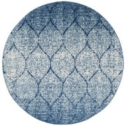 SAFAVIEH Madison Leighton Geometric Area Rug, Navy/Blue, 9' x 9' Round