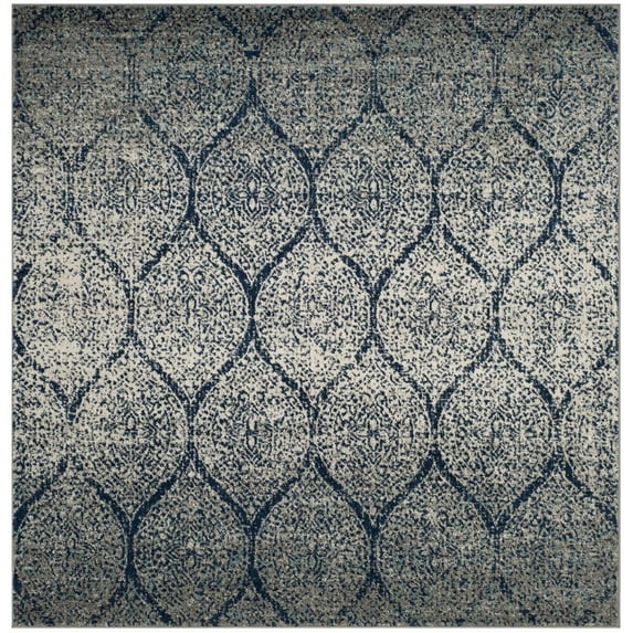 SAFAVIEH Madison Leighton Geometric Area Rug, Navy/Silver, 10' x 10' Square