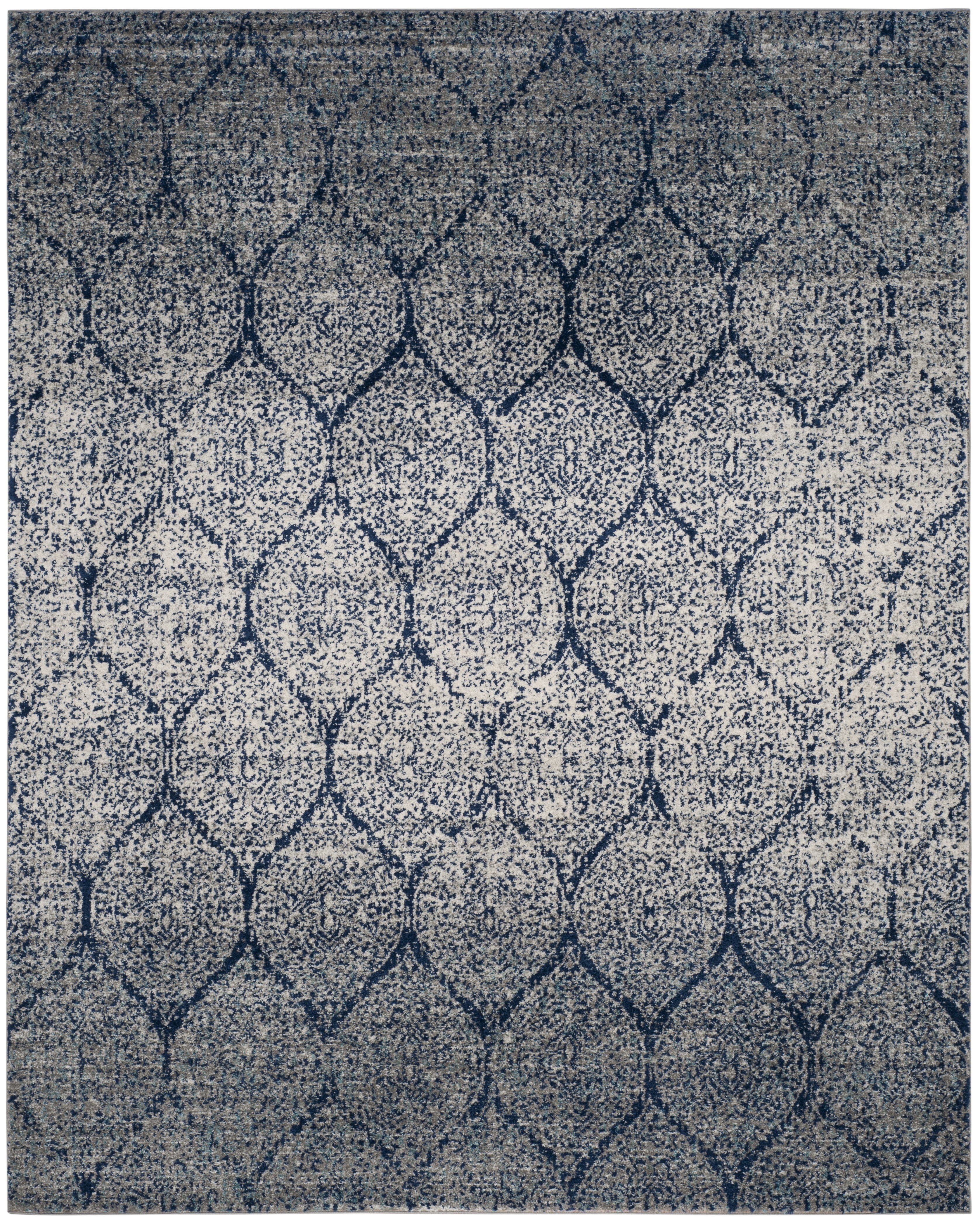 SAFAVIEH Madison Leighton Geometric Area Rug, Navy/Silver, 8' x 10'