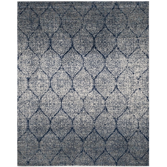 SAFAVIEH Madison Leighton Geometric Area Rug, Navy/Silver, 8' x 10'