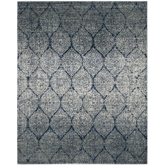 SAFAVIEH Madison Leighton Geometric Area Rug, Navy/Silver, 8' x 10'