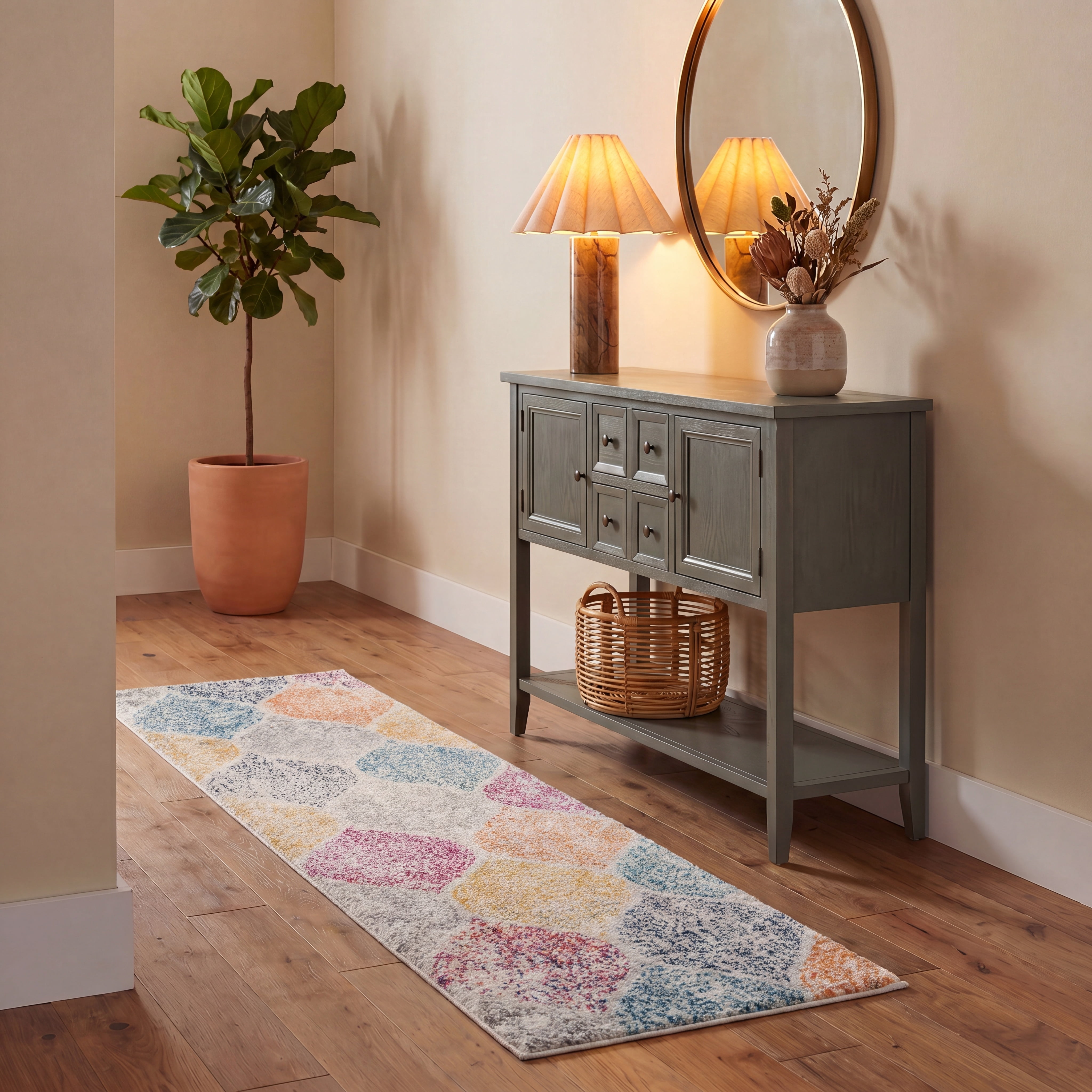 Safavieh Madison Leighton Geometric Runner Rug, Creme/Yellow, 2'3" x 12'