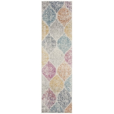 SAFAVIEH Madison Leighton Geometric Runner Rug, Cream/Yellow, 2'3" x 14'
