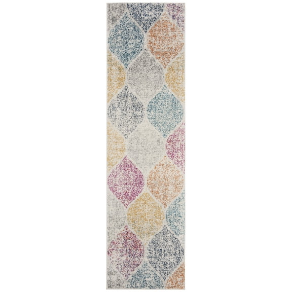 SAFAVIEH Madison Leighton Geometric Runner Rug, Cream/Yellow, 2'3" x 14'