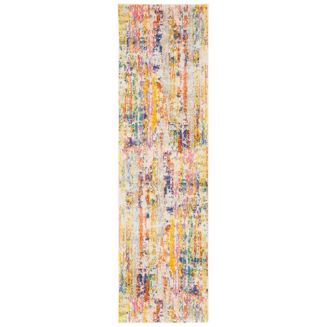 SAFAVIEH Madison Marais Abstract Runner Rug, Beige/Yellow, 2'3" x 8'