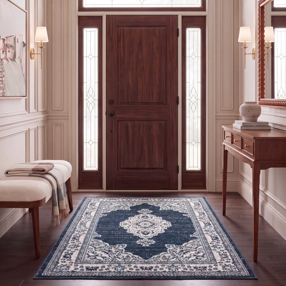 Safavieh Madison Martha Oriental Area Rug, Cream/Navy, 3' x 5'