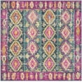 thumbnail image 1 of SAFAVIEH Madison Mary Geometric Area Rug, Fuchsia/Blue, 6'7" x 6'7" Square, 1 of 6