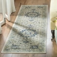 thumbnail image 1 of SAFAVIEH Madison Mattie Overdyed Floral Runner Rug, Ivory/Blue, 2'3" x 12', 1 of 7