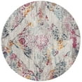 thumbnail image 1 of SAFAVIEH Madison Michelle Overdyed Abstract Area Rug, Light Grey/Fuchsia, 6'7" Round, 1 of 7
