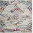 thumbnail image 1 of SAFAVIEH Madison Michelle Overdyed Abstract Area Rug, Light Grey/Fuchsia, 6'7" Square, 1 of 8