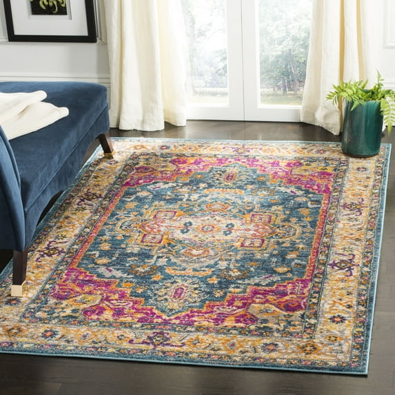SAFAVIEH Madison Nikeisha Floral Area Rug, Blue/Multi, 10' x 14'