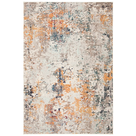 SAFAVIEH Madison Nita Abstract Area Rug, Grey/Beige, 5'3" x 7'6"