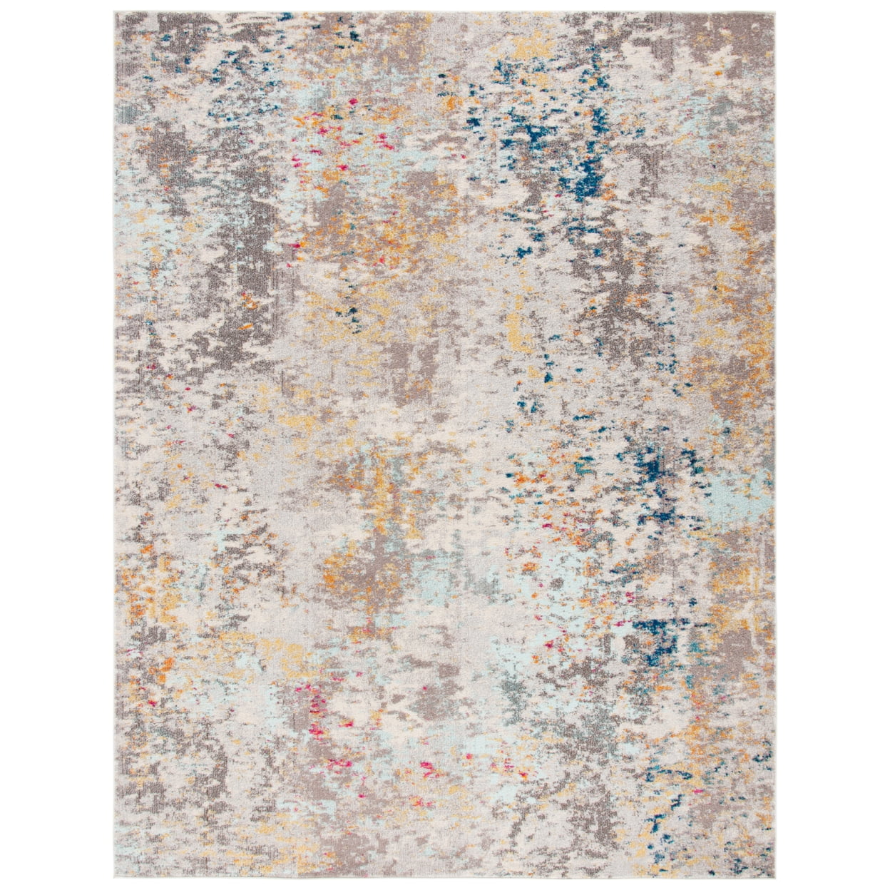 SAFAVIEH Madison Nita Abstract Runner Rug, Grey/Gold, 2'2" x 20'